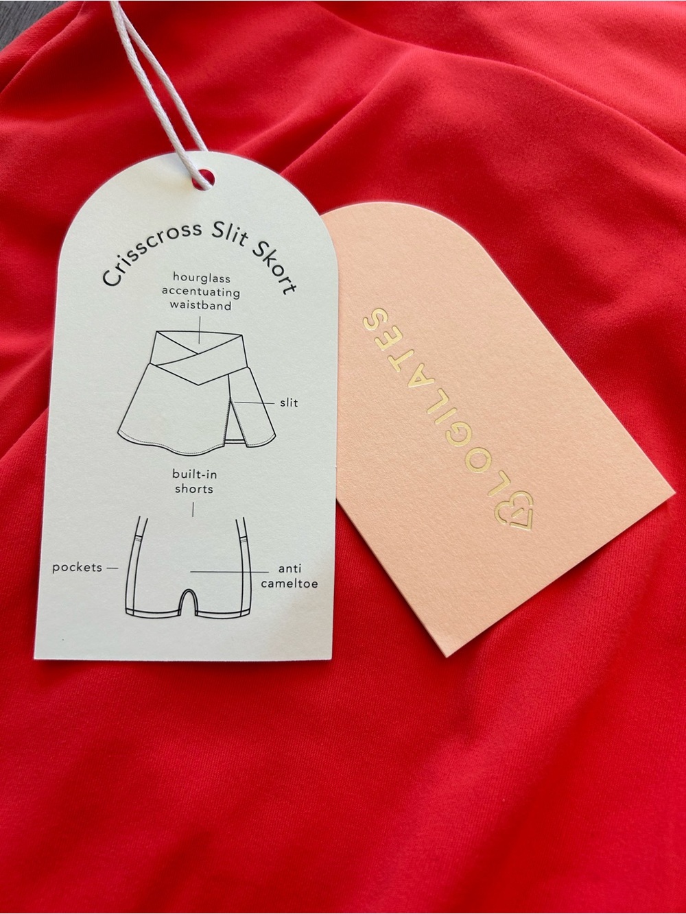NWT Blogilates Crisscross Slit Skort | Spicy Orange | Size Large - Picture 6 of 8